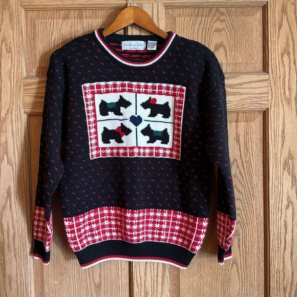 NORTHERN ISLES Vintage 80s/90s Fair Isle Scottie Dog Sweater - Picture 5 of 9